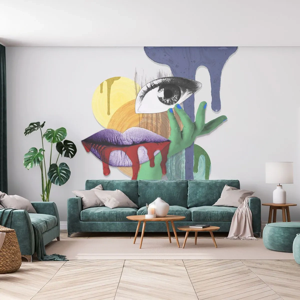 Fotomural personalizado Standard Eco - Un retrato deconstruido - Abstracción, Pedazo, Ojo