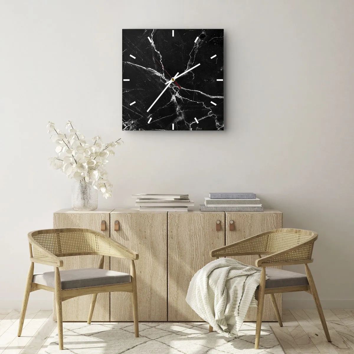 Reloj de pared - Reloj de vidrio - La vida secreta de la piedra - 40x40 cm