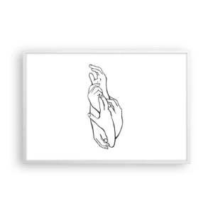 Póster en marco blanco - El tacto - 91x61 cm