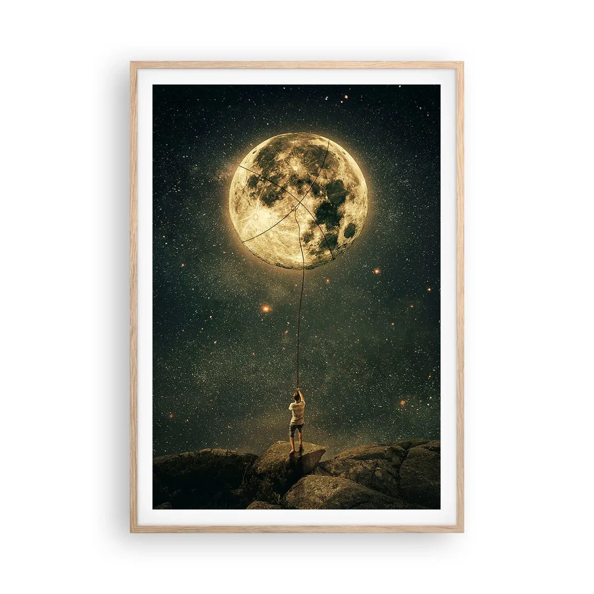 Póster en marco roble claro - El que robó la luna - 70x100 cm