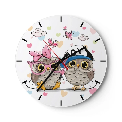 Reloj de pared - Reloj de vidrio - El amor - 40x40 cm