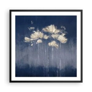 Póster en marco negro - Como pétalos al viento - 60x60 cm