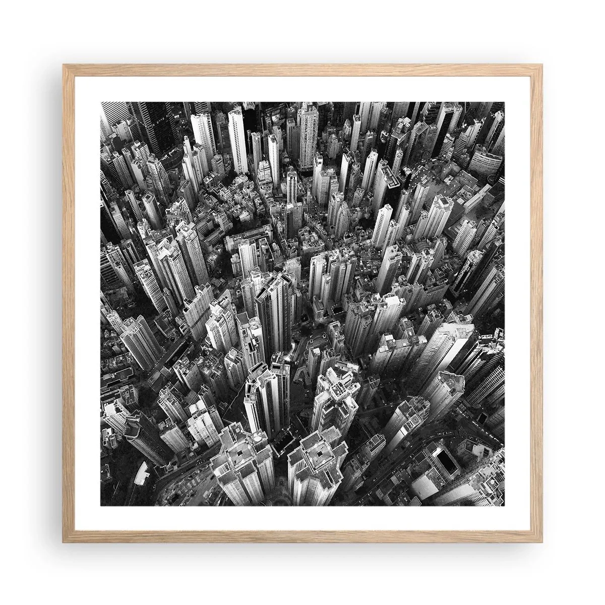 Póster en marco roble claro - Cada vez más alto - 60x60 cm