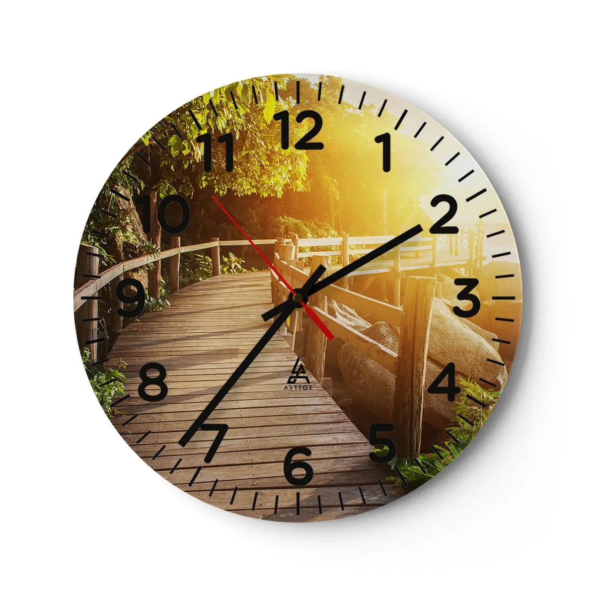 Reloj de pared - Reloj de vidrio - Otra curva, otra maravilla - 40x40 cm