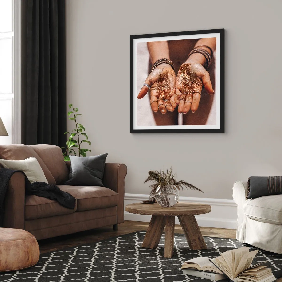 Póster en marco negro - Un regalo para ti - 60x60 cm