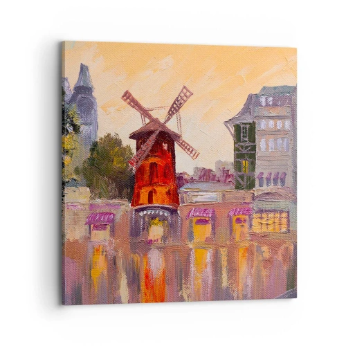 Cuadro sobre lienzo - Impresión de Imagen - Iconos parisinos - Moulin Rouge - 70x70 cm