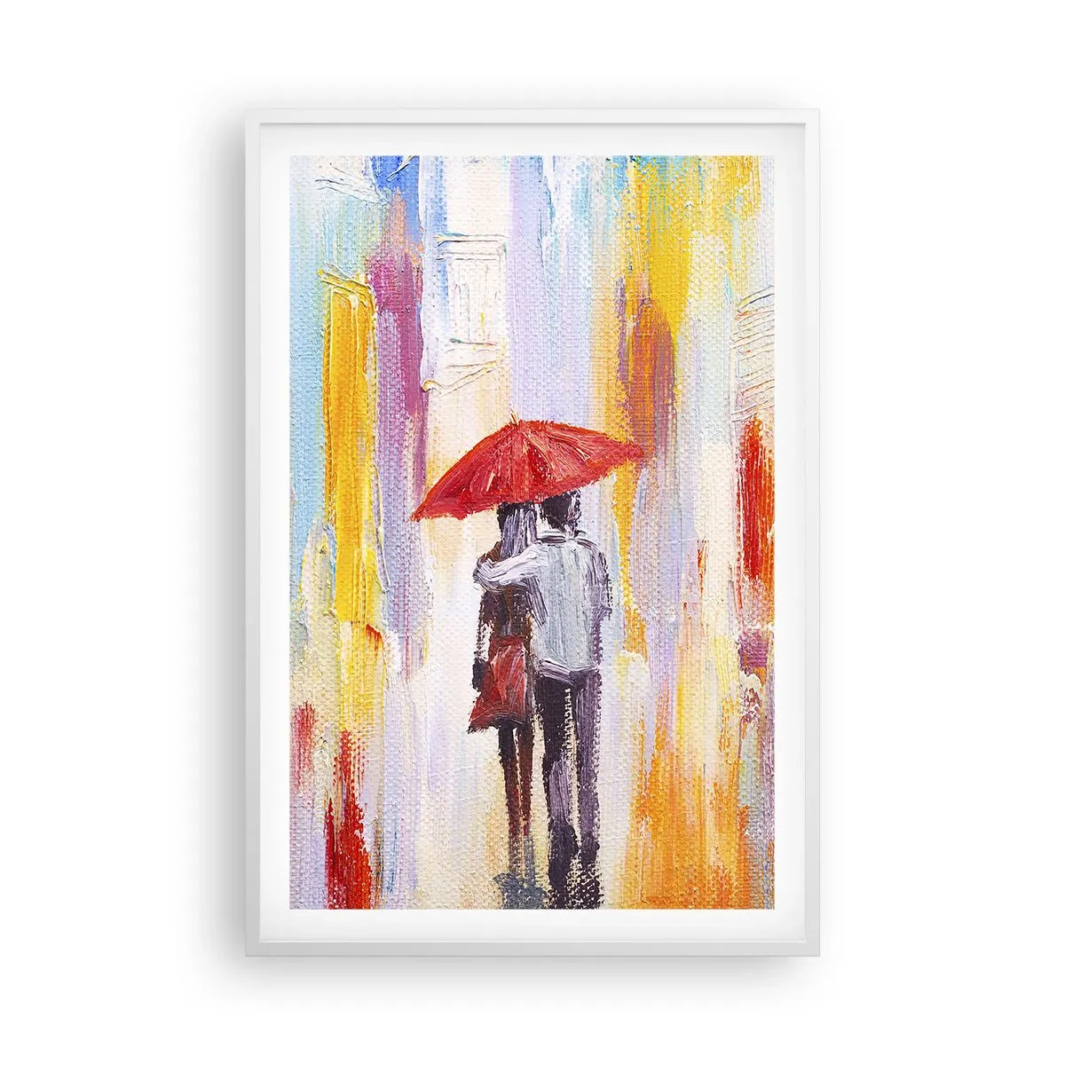 Póster en marco blanco - Que siga lloviendo - 61x91 cm