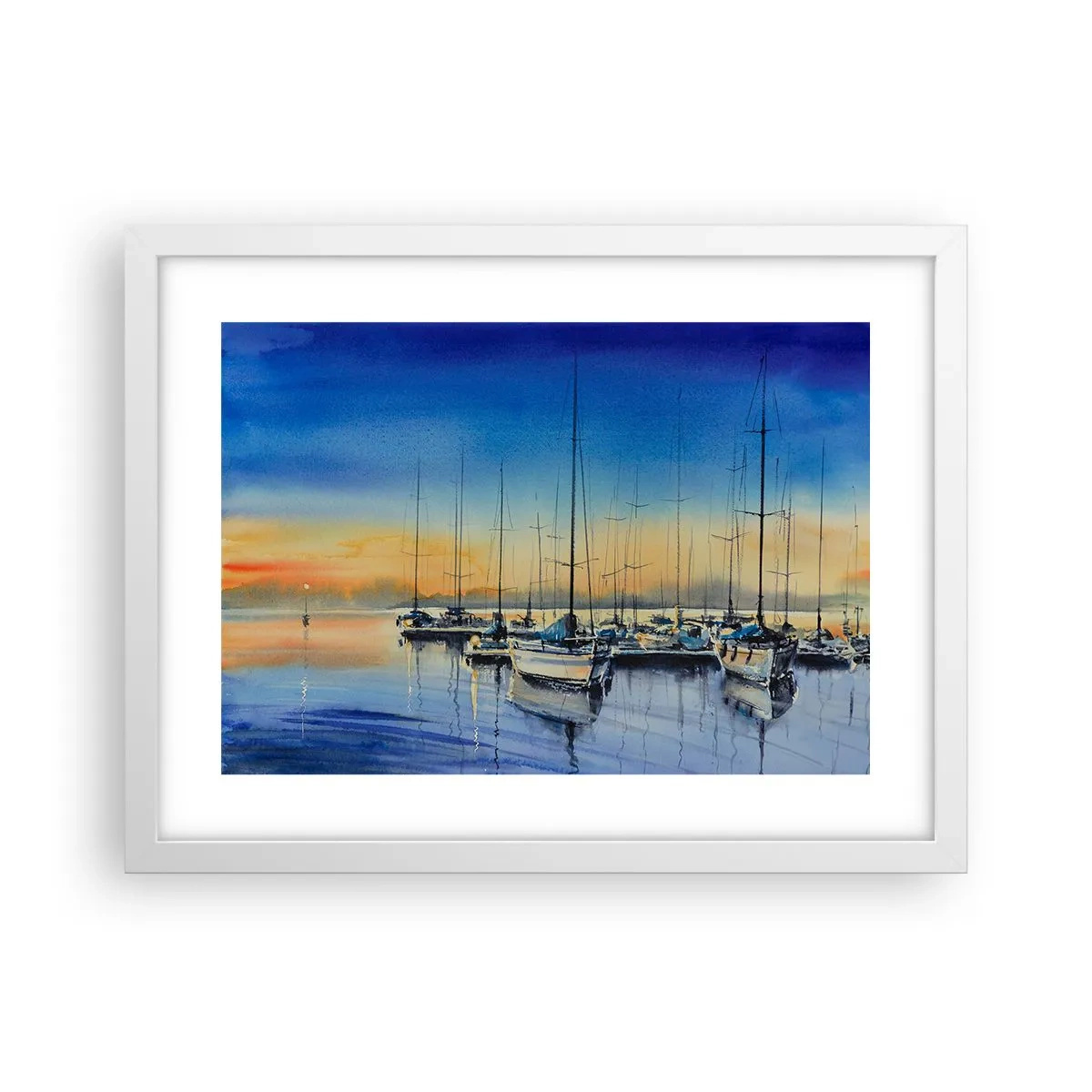 Póster en marco blanco - El final de un buen día - 40x30 cm