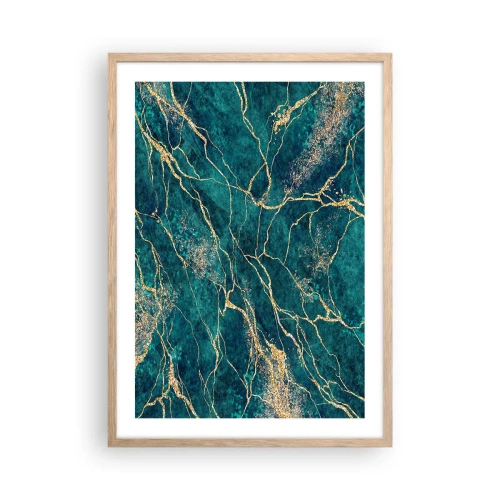 Póster en marco roble claro - Riachuelos de oro - 50x70 cm