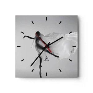 Reloj de pared - Reloj de vidrio - Ligereza y gracia - 40x40 cm