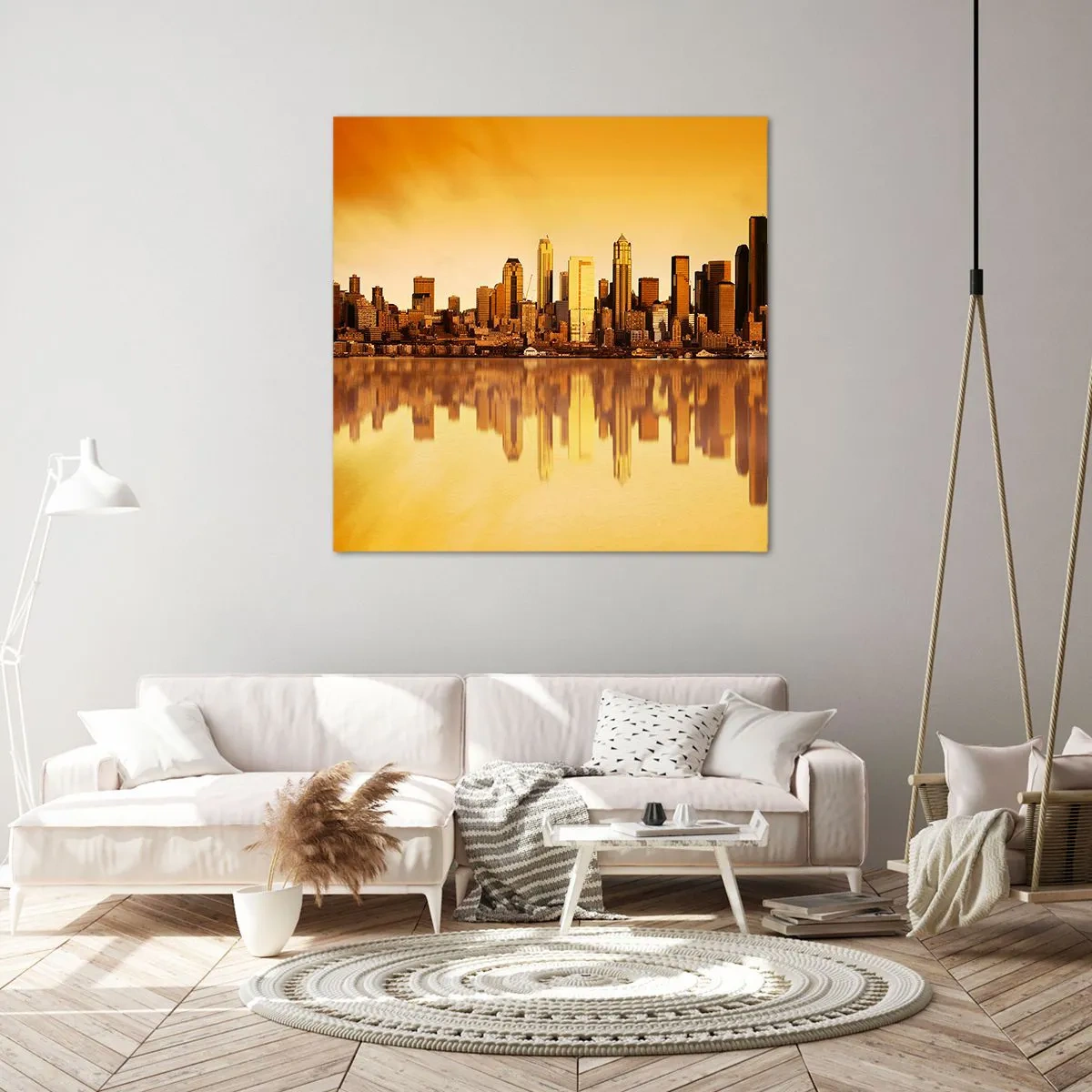 Cuadro sobre lienzo - Impresión de Imagen - El silencio de la metrópoli - 40x40 cm