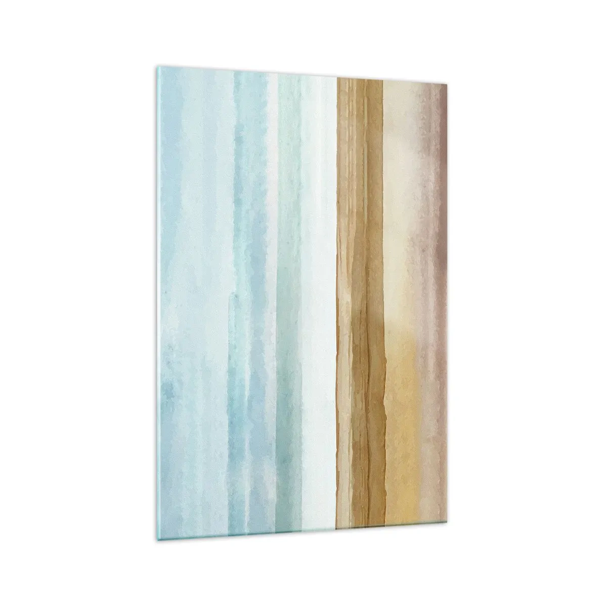 Cuadro sobre vidrio - Impresiones sobre Vidrio - Paisaje de playa abstracto en tonos pastel - 70x100cm - Serenidad - Decoración de pared moderna para salón y dormitorio ARTTOR