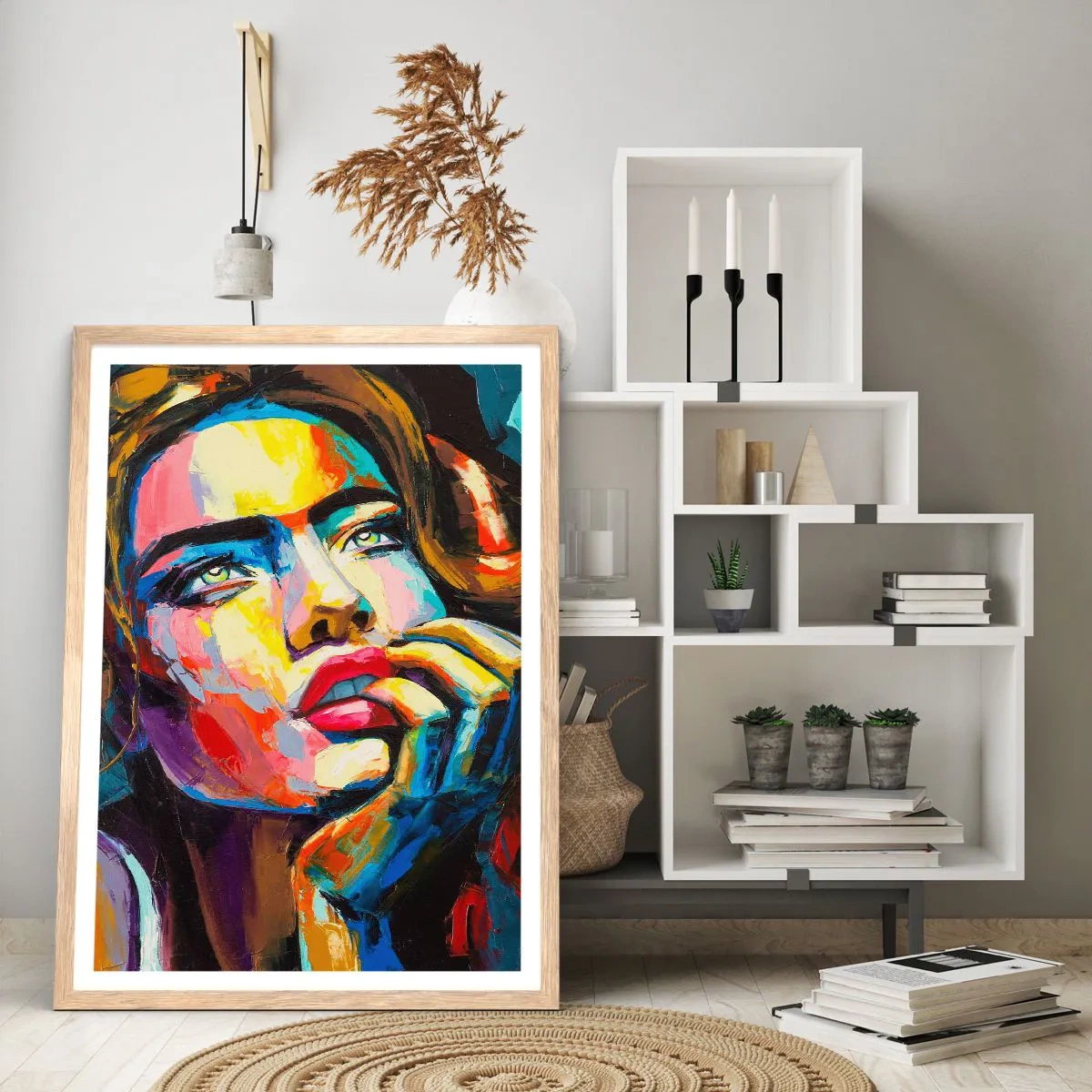 Póster en marco roble claro - Sueños - 30x40 cm