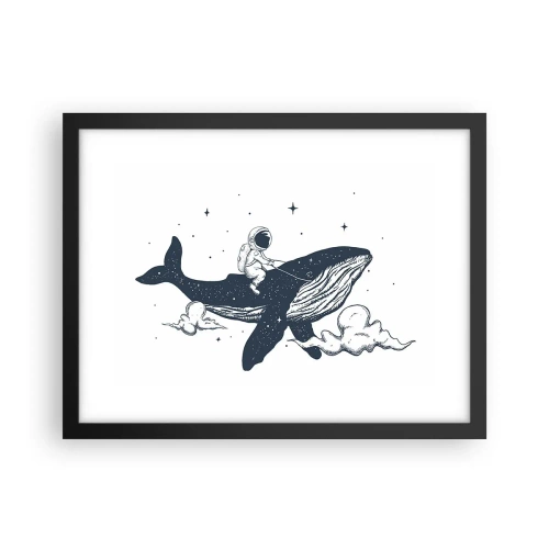 Póster en marco negro - Una aventura cósmica - 40x30 cm
