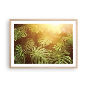 Póster en marco roble claro - Hacia el verdor... - 70x50 cm