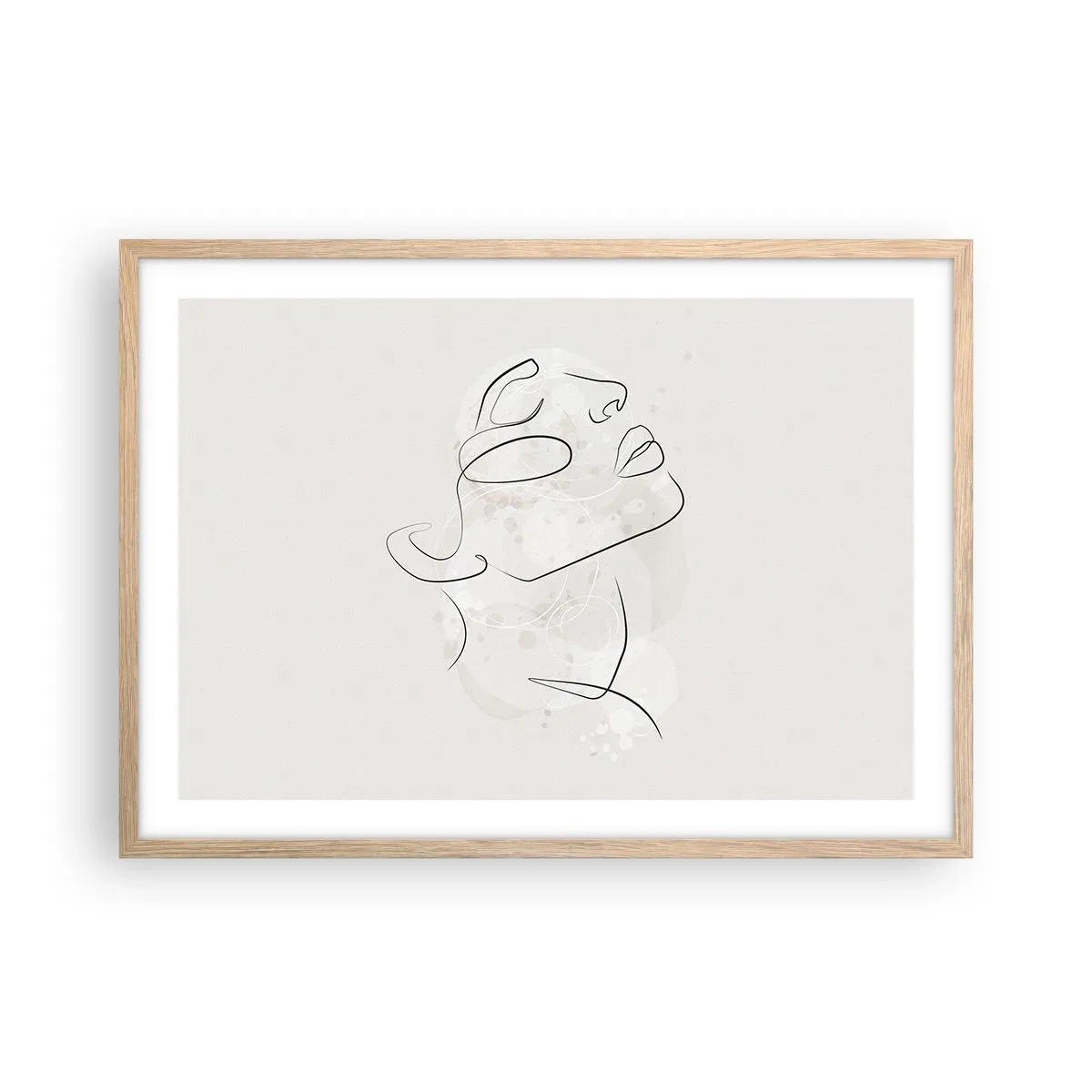 Póster en marco roble claro - Contorno de un sueño - 70x50 cm