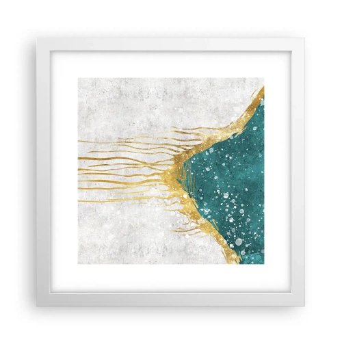 Póster en marco blanco - Marea dorada - 30x30 cm