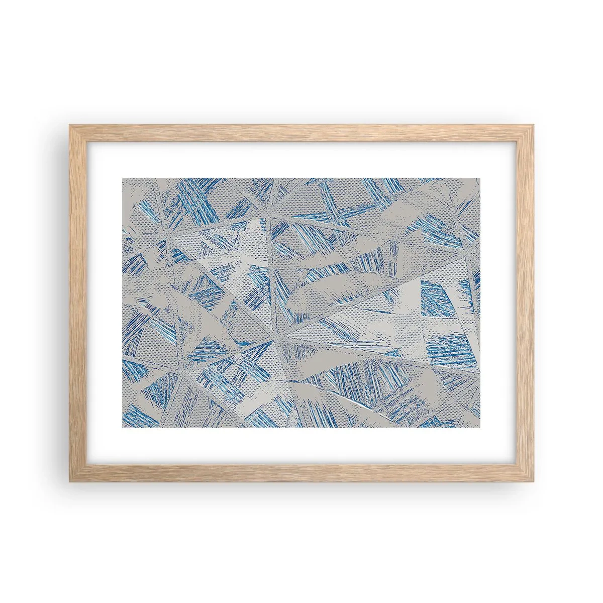 Póster en marco roble claro - En un laberinto gris azulado - 40x30 cm