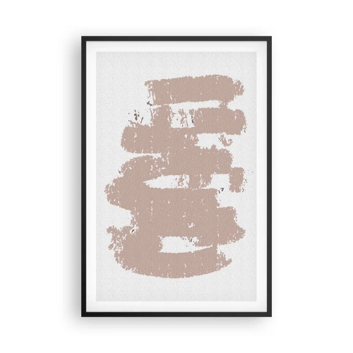 Póster en marco negro - Abstracción en rosa suave - 61x91 cm