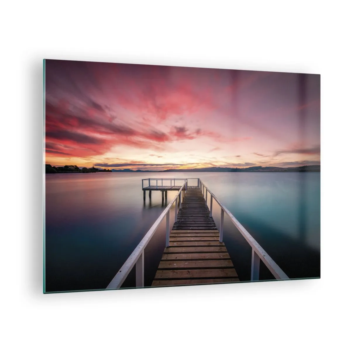 Cuadro sobre vidrio - Impresiones sobre Vidrio - La suave llama del atardecer - 70x50 cm