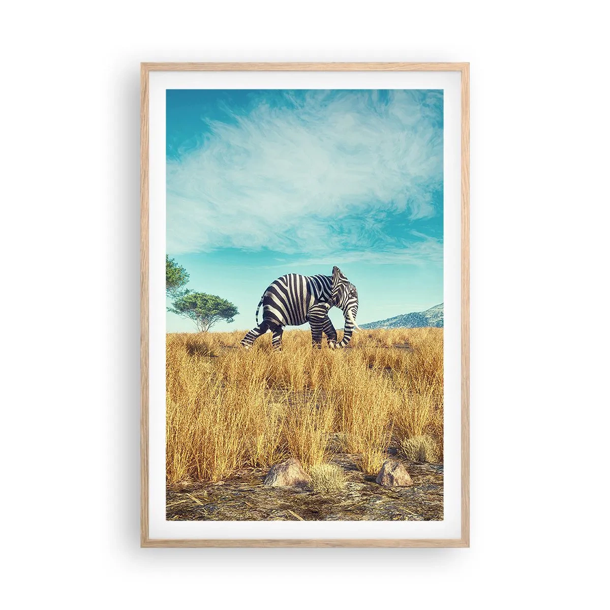 Póster en marco roble claro - El gris ya no está de moda - 61x91 cm