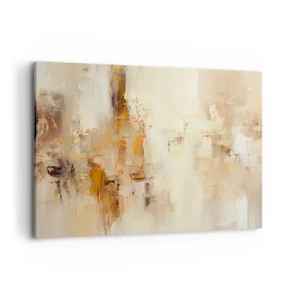 Cuadro sobre lienzo - Impresión de Imagen - Una composición abstracta en tonos cálidos de amarillo y marrón. - 120x80cm - El alma del ámbar - Decoración de pared moderna para salón y dormitorio ARTTOR