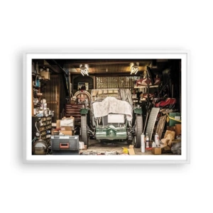 Póster en marco blanco - Volver al pasado - 91x61 cm