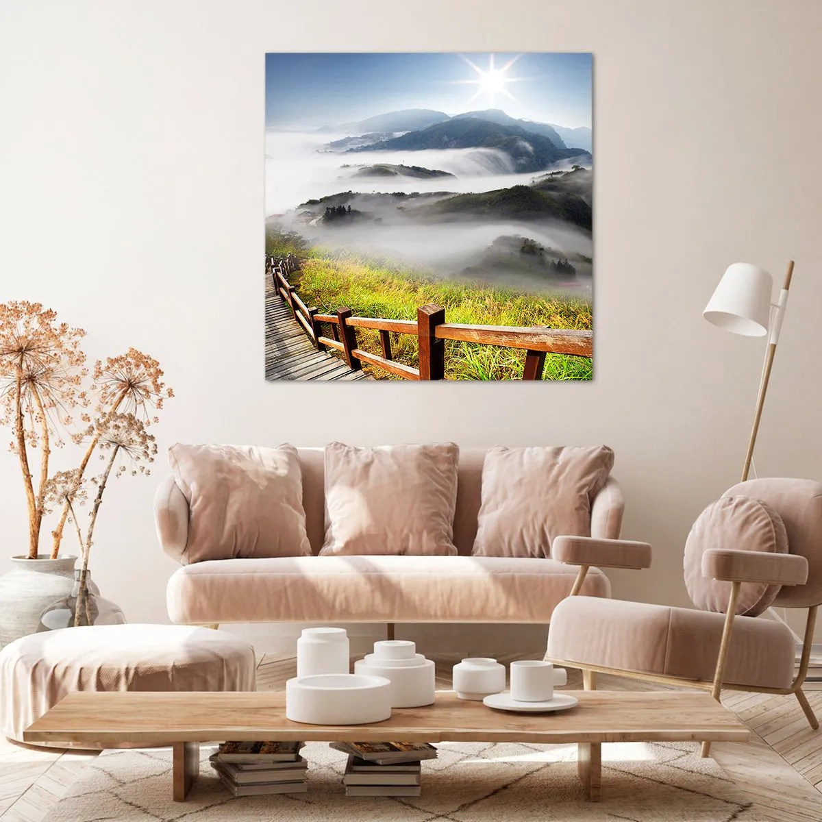 Cuadro sobre lienzo - Impresión de Imagen - Tejido de resplandor y niebla - 40x40 cm