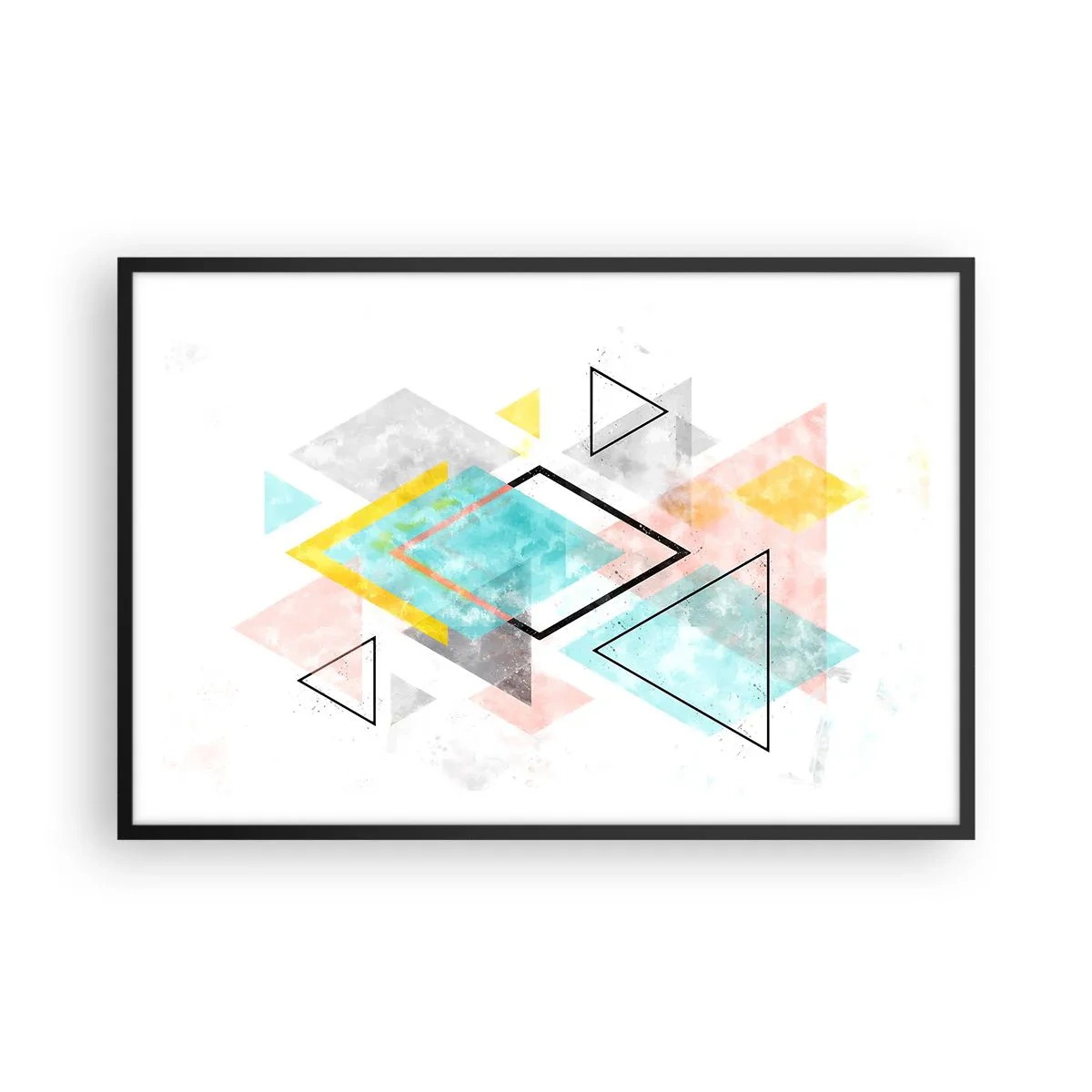 Póster en marco negro - Un juego geométrico - 91x61 cm