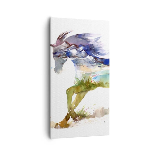 Cuadro sobre lienzo - Impresión de Imagen - De la pradera al cielo - 55x100 cm