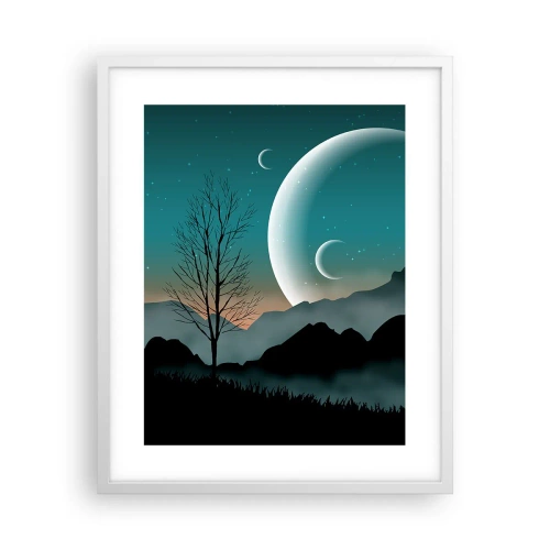 Póster en marco blanco - Un carnaval de noche estrellada - 40x50 cm