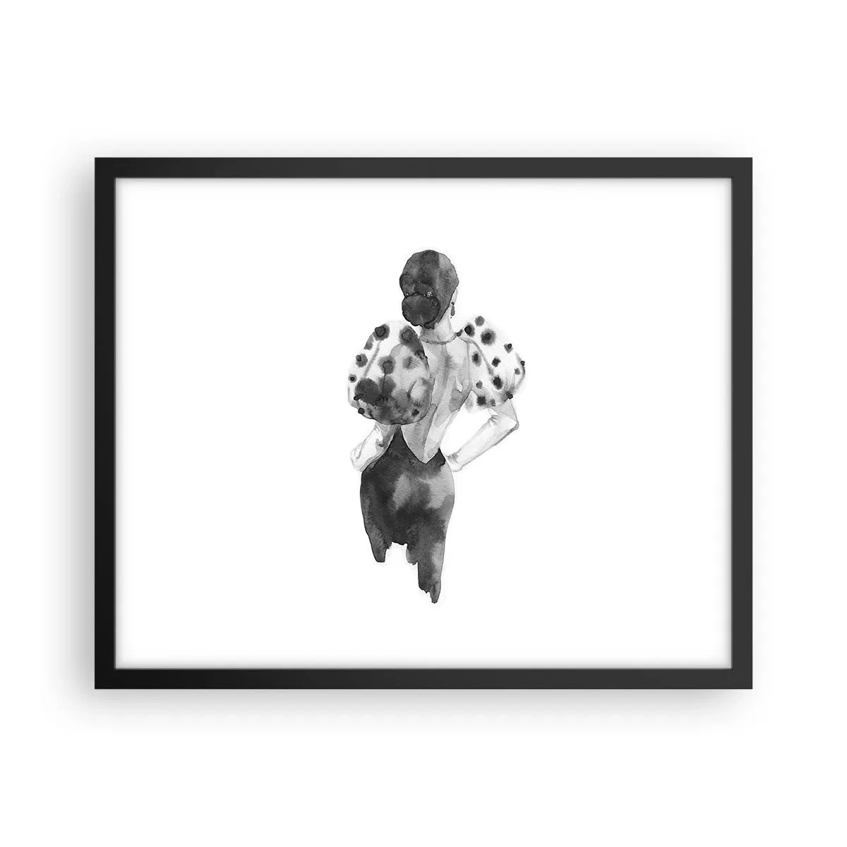 Póster en marco negro - Pasa justo por aquí - 50x40 cm