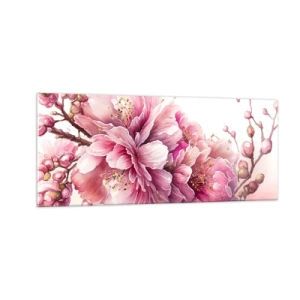Cuadro sobre vidrio - Impresiones sobre Vidrio - Flor de cerezo - 100x40 cm
