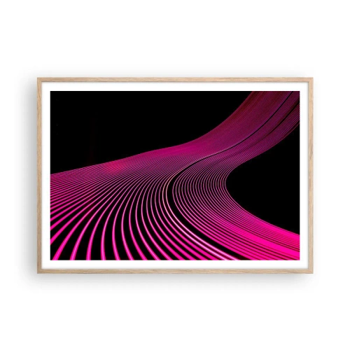 Póster en marco roble claro - Avenida de luz - 100x70 cm