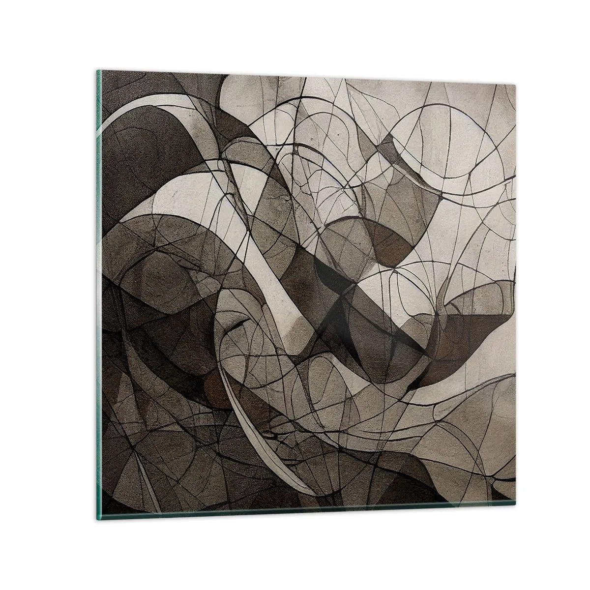Cuadro sobre vidrio - Impresiones sobre Vidrio - Circulación en colores tierra - 30x30 cm
