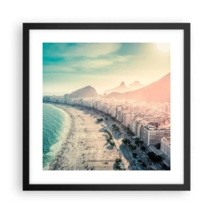 Póster en marco negro - Vacaciones perpetuas en Río - 40x40 cm