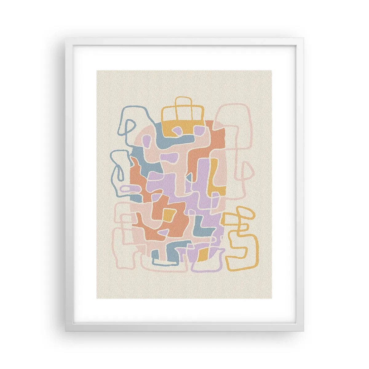 Póster en marco blanco - Laberinto - una alegre aventura - 40x50 cm