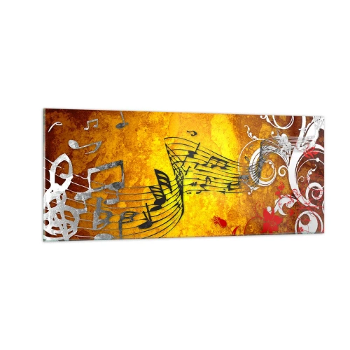Cuadro sobre vidrio - Impresiones sobre Vidrio - Deja que la música fluya - 100x40 cm