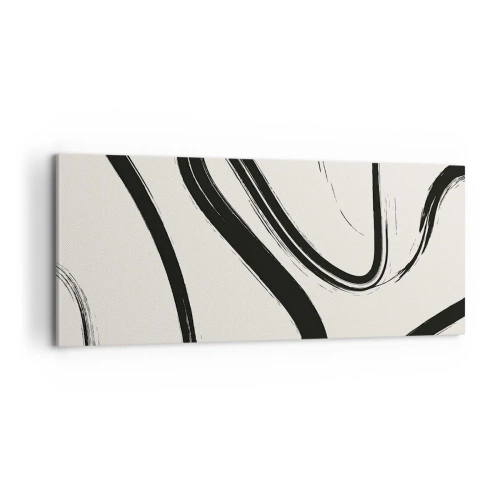 Cuadro sobre lienzo - Impresión de Imagen - Fantasía en blanco y negro - 100x40 cm
