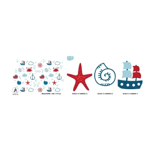 Muestra de fotomural autoadhesivo Deluxe Sticker - Un cuento de mar - navegación, Náutico, Ancla - 100x30 cm