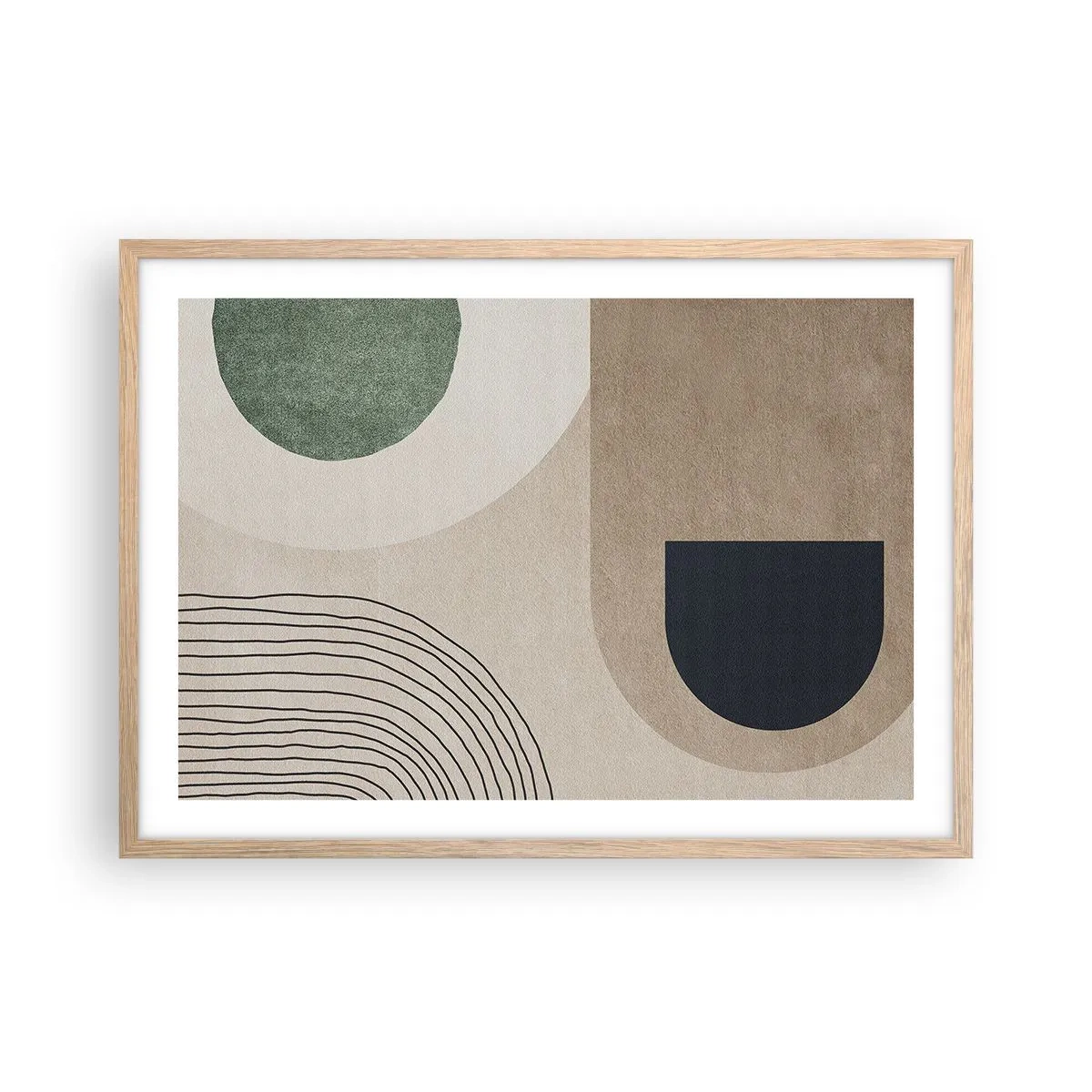 Póster en marco roble claro - La delicadeza de un óvalo - 70x50 cm