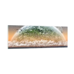 Cuadro sobre vidrio - Impresiones sobre Vidrio - Y el mundo emergió del agua - 90x30 cm