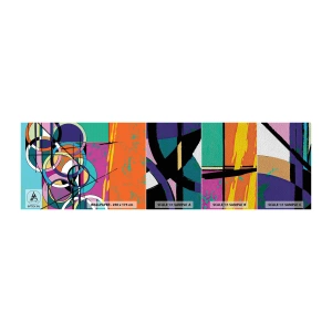 Muestra de fotomural Premium Sand - Círculo sobre círculo - Abstracción, Pedazo, Gráficos - 100x30 cm