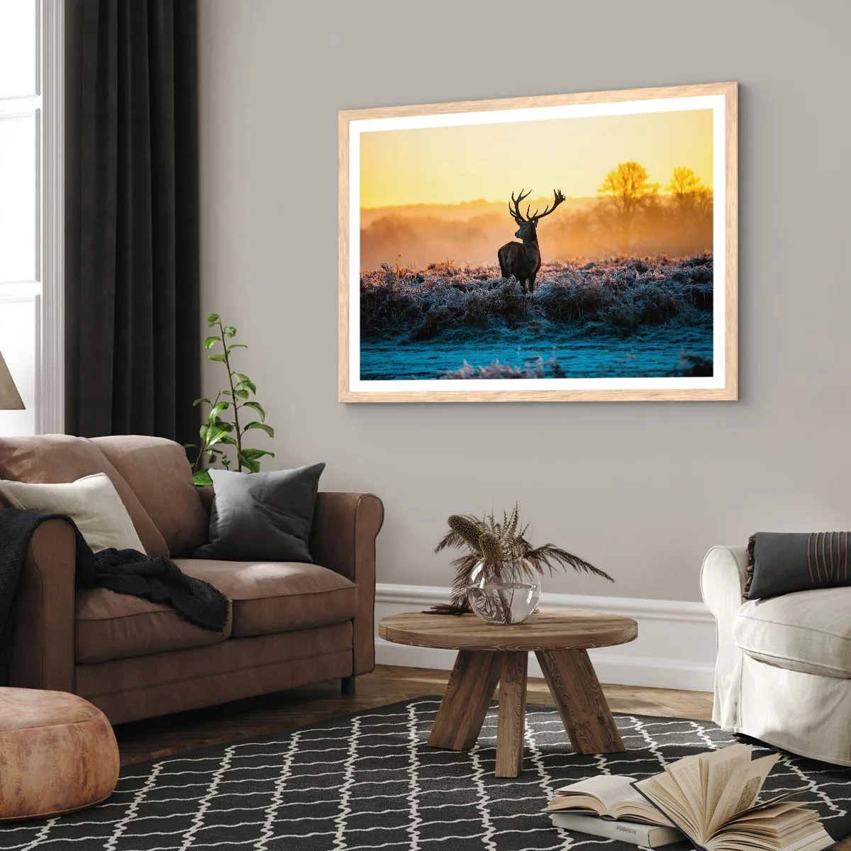 Póster en marco roble claro - Coronado en sus propios dominios - 100x70 cm