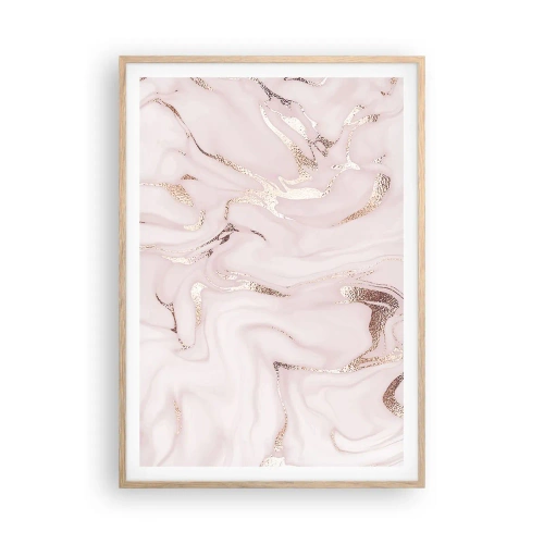 Póster en marco roble claro - En rosa - 70x100 cm