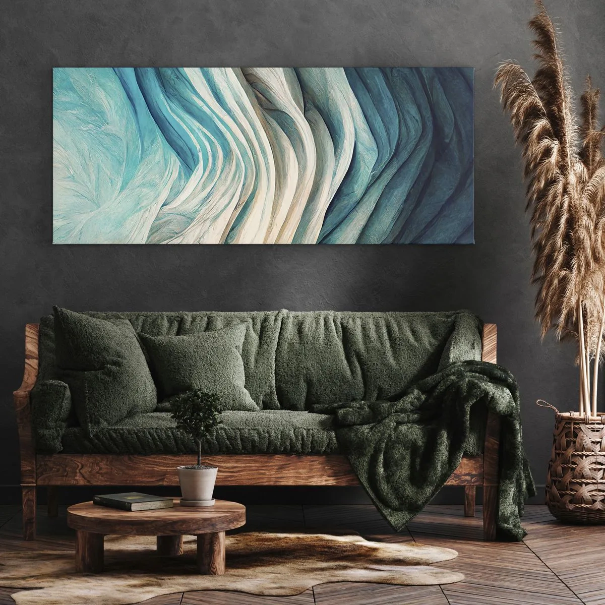 Cuadro sobre lienzo - Impresión de Imagen - Azul insaciable - 100x40 cm