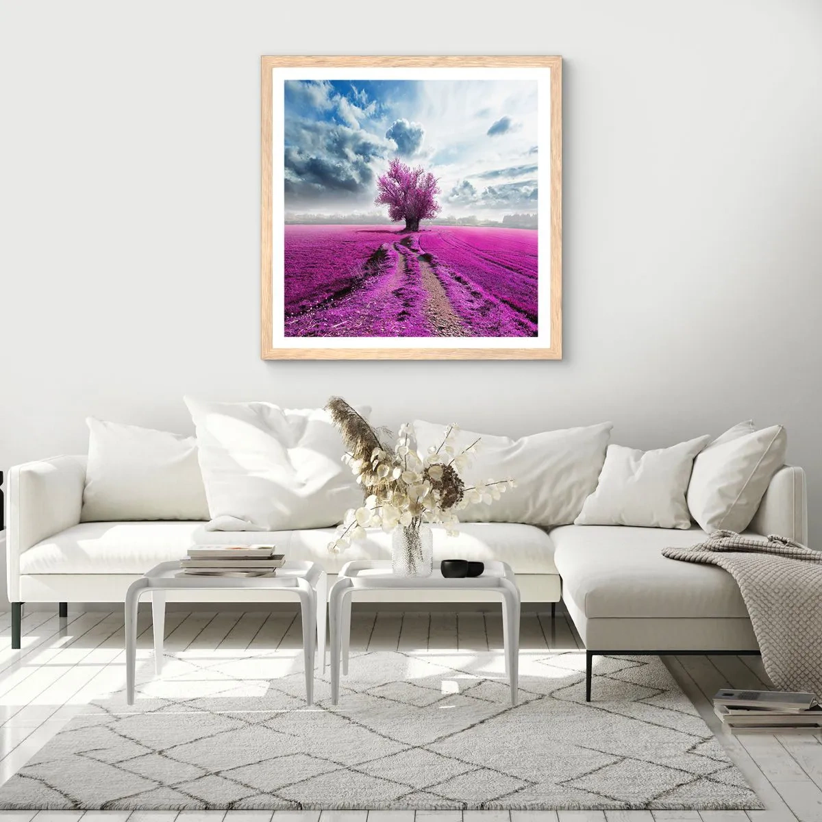 Póster en marco roble claro - El brezal - un encanto - 30x30 cm