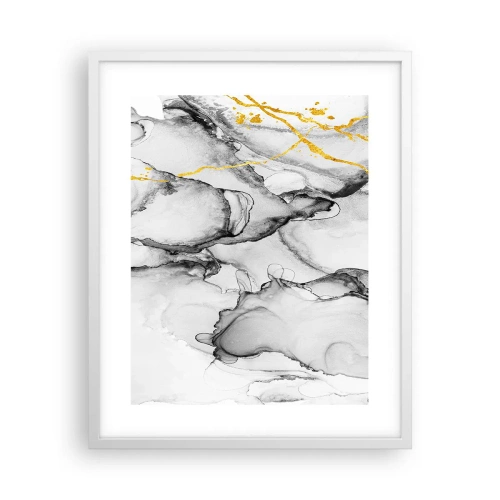 Póster en marco blanco - Composición con motivo de oro - 40x50 cm