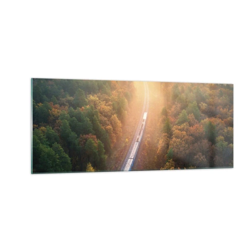 Cuadro sobre vidrio - Impresiones sobre Vidrio - Un viaje otoñal - 100x40 cm