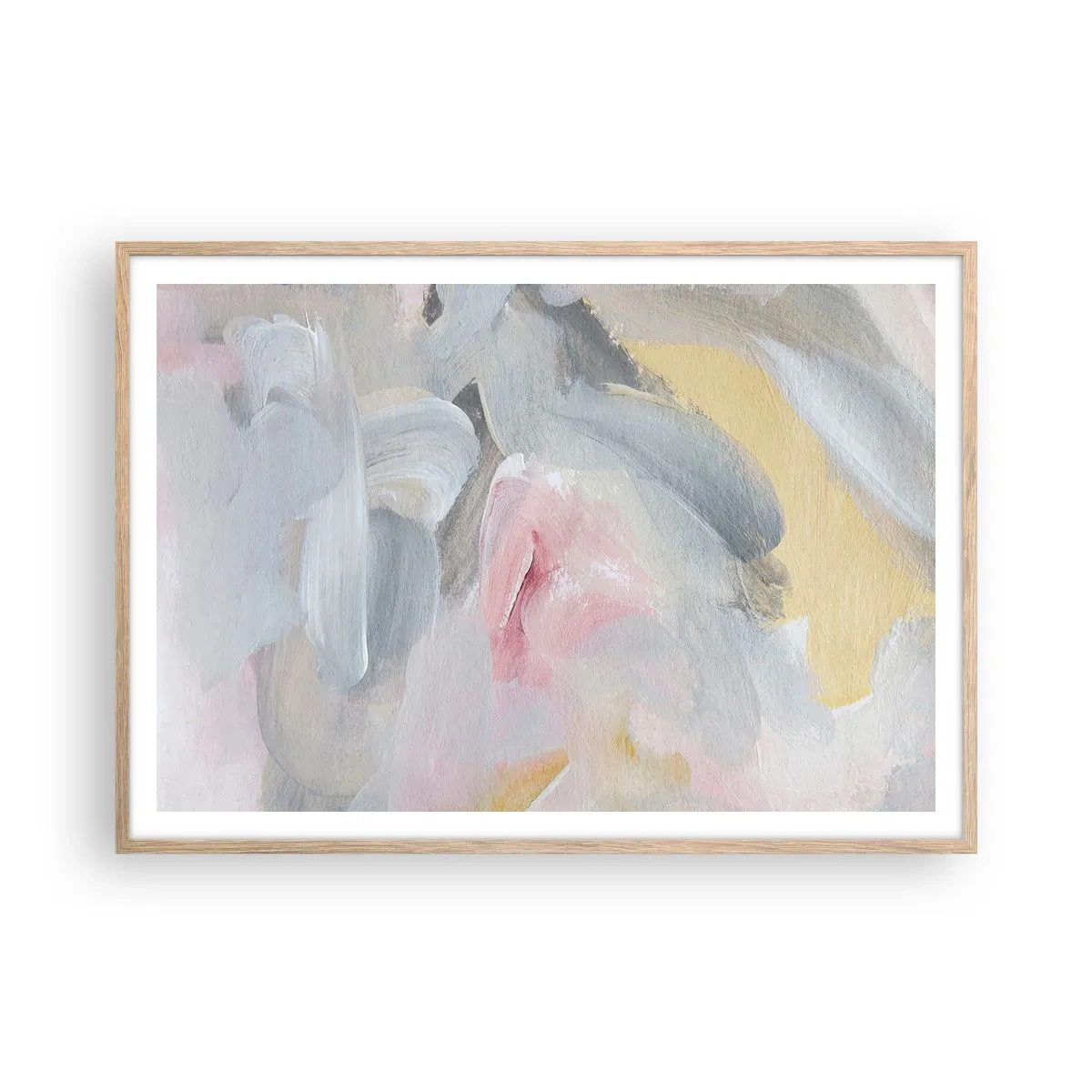 Póster en marco roble claro - En un mundo de colores pastel - 100x70 cm
